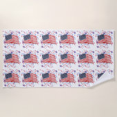 Amerikaanse vlag en vuurwerk strandlaken (Voorkant)