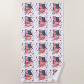 Amerikaanse vlag en vuurwerk strandlaken (Voorkant)