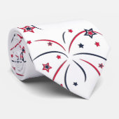 Amerikaanse vlag en vuurwerk stropdas (Opgerold)