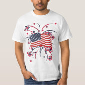 Amerikaanse vlag en vuurwerk t-shirt (Voorkant)