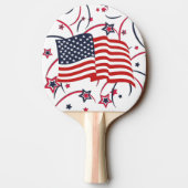 Amerikaanse vlag en vuurwerk tafeltennisbatje (Achterkant)