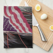 Amerikaanse vlag en vuurwerk theedoek (Quarter Fold)