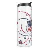 Amerikaanse vlag en vuurwerk thermosbeker (Gedraaid links)
