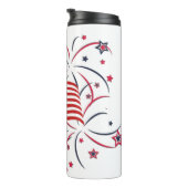 Amerikaanse vlag en vuurwerk thermosbeker (Geroteerd rechts)