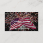 Amerikaanse vlag en vuurwerk visitekaartje (Achterkant)