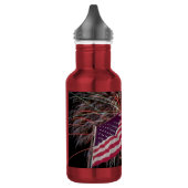 Amerikaanse vlag en vuurwerk waterfles (Links)