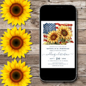 Amerikaanse vlag en zonnebloemen Alles in één brui Kaart