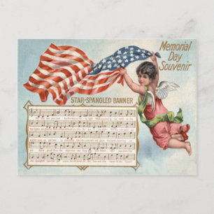 Amerikaanse vlag engel cherubijn met sterren bezaa briefkaart