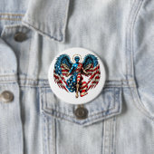 Amerikaanse Vlag Engel Man Patriottische Kunst Ronde Button 7,6 Cm (In situ)