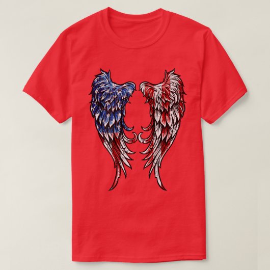 Amerikaanse vlag Engel Wings T-shirt (Design voorkant)
