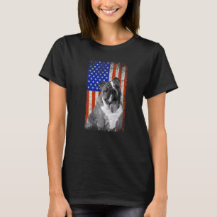 Amerikaanse vlag Engelse Bulldog Dog Dad mapappupp T-shirt