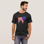 Amerikaanse vlag Engelse Bulldog Patriotic Dog Dad T-shirt (Voorkant volledig)