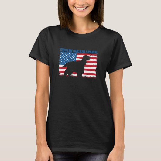Amerikaanse vlag Engelse Cocker Spaniel T-shirt (Voorkant)