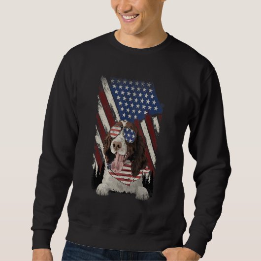 Amerikaanse vlag Engelse Springer Spaniel Dog 4th Trui (Voorkant)