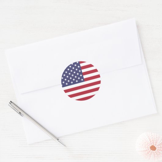 Amerikaanse vlag Envelope Seal Ronde Sticker (Envelop)