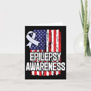 Amerikaanse vlag Epilepsy Awareness Ribbon Kaart