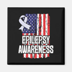 Amerikaanse vlag Epilepsy Awareness Ribbon Magneet