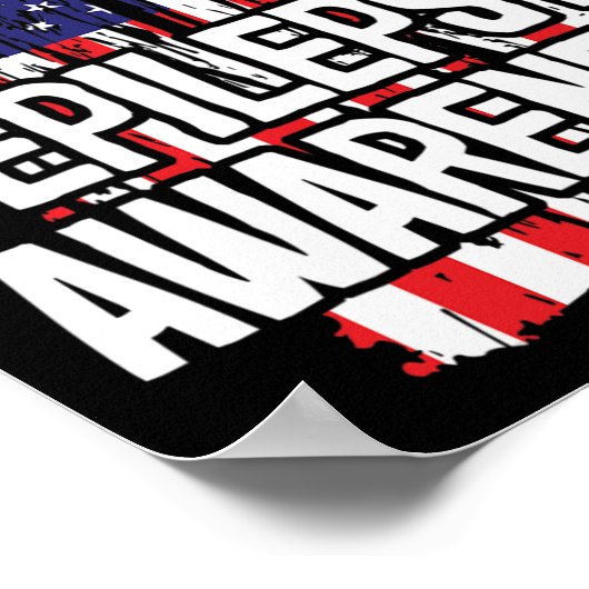 Amerikaanse vlag Epilepsy Awareness Ribbon Poster (Hoek)