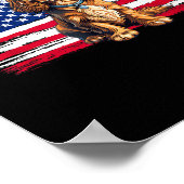 Amerikaanse Vlag Er Spaniel Hond Dier 4 juli Poster (Hoek)