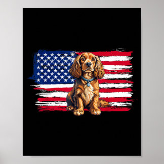 Amerikaanse Vlag Er Spaniel Hond Dier 4 juli Poster
