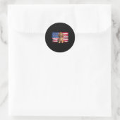 Amerikaanse Vlag Er Spaniel Hond Dier 4 juli Ronde Sticker (Tas)