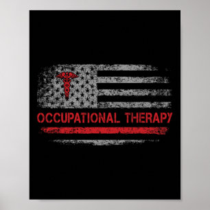 Amerikaanse Vlag Ergotherapie Ot Student Rug Poster