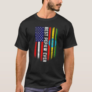 Amerikaanse vlag & Ethiopische vlag beste Pepaw oo T-shirt