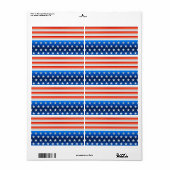 Amerikaanse vlag etiket (Full Sheet)