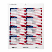 Amerikaanse vlag etiket (Full Sheet)
