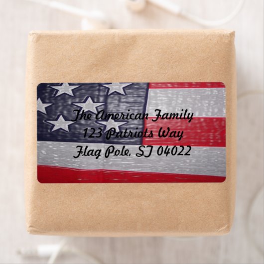 Amerikaanse vlag etiket (Insitu)