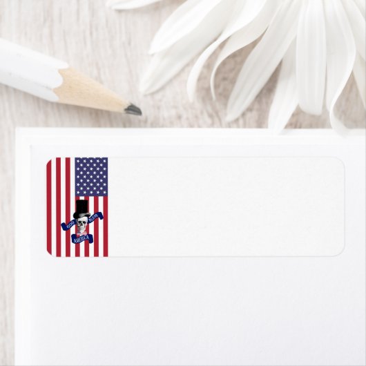 Amerikaanse vlag etiket (Insitu)