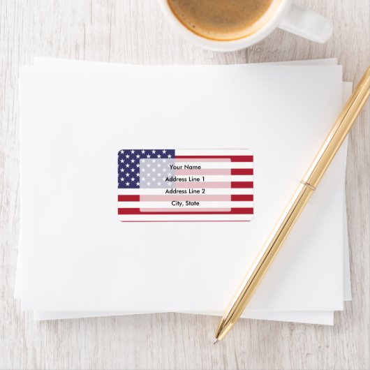 Amerikaanse vlag etiket (Insitu)