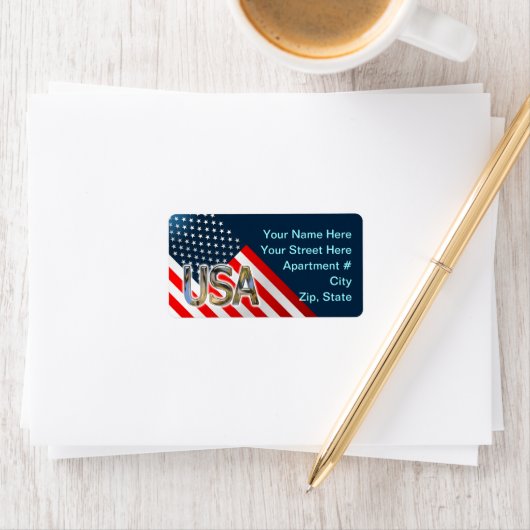 Amerikaanse vlag etiket (Insitu)