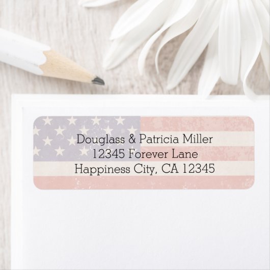 Amerikaanse vlag etiket (Insitu)