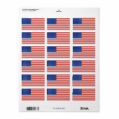 Amerikaanse vlag etiket (Full Sheet)