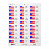 Amerikaanse vlag etiket (Full Sheet)