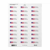 Amerikaanse vlag etiket (Full Sheet)