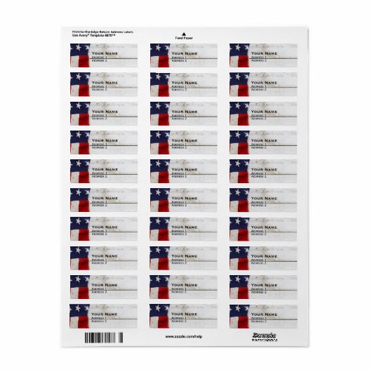  Amerikaanse vlag Etiket (Full Sheet)