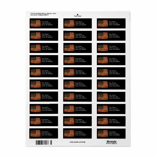  Amerikaanse vlag Etiket (Full Sheet)