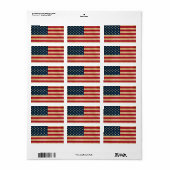 Amerikaanse vlag Etiket (Full Sheet)