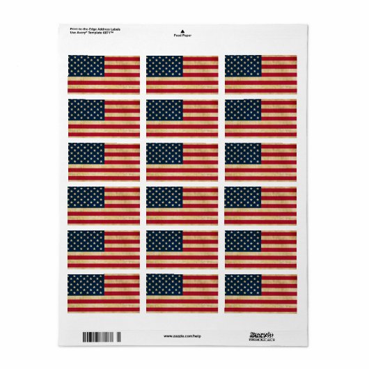  Amerikaanse vlag Etiket (Full Sheet)