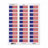 Amerikaanse vlag etiket (Full Sheet)