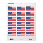 Amerikaanse vlag etiket (Full Sheet)