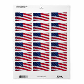 Amerikaanse vlag etiket (Full Sheet)