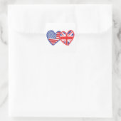 Amerikaanse vlag/EU-vlag Vierkante Sticker (Tas)