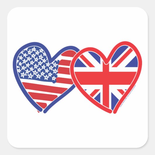 Amerikaanse vlag/EU-vlag Vierkante Sticker (Voorkant)