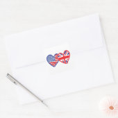 Amerikaanse vlag/EU-vlag Vierkante Sticker (Envelop)