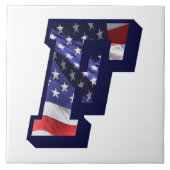 Amerikaanse vlag "F" Tegel voor grote fotokeramisc Tegeltje (Voorkant)
