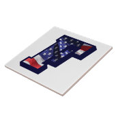 Amerikaanse vlag "F" Tegel voor grote fotokeramisc Tegeltje (Zijkant)