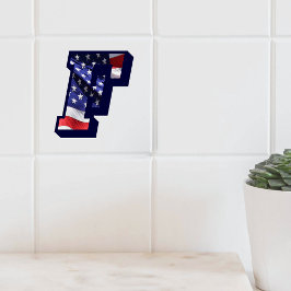 Amerikaanse vlag "F" Tegel voor grote fotokeramisc Tegeltje